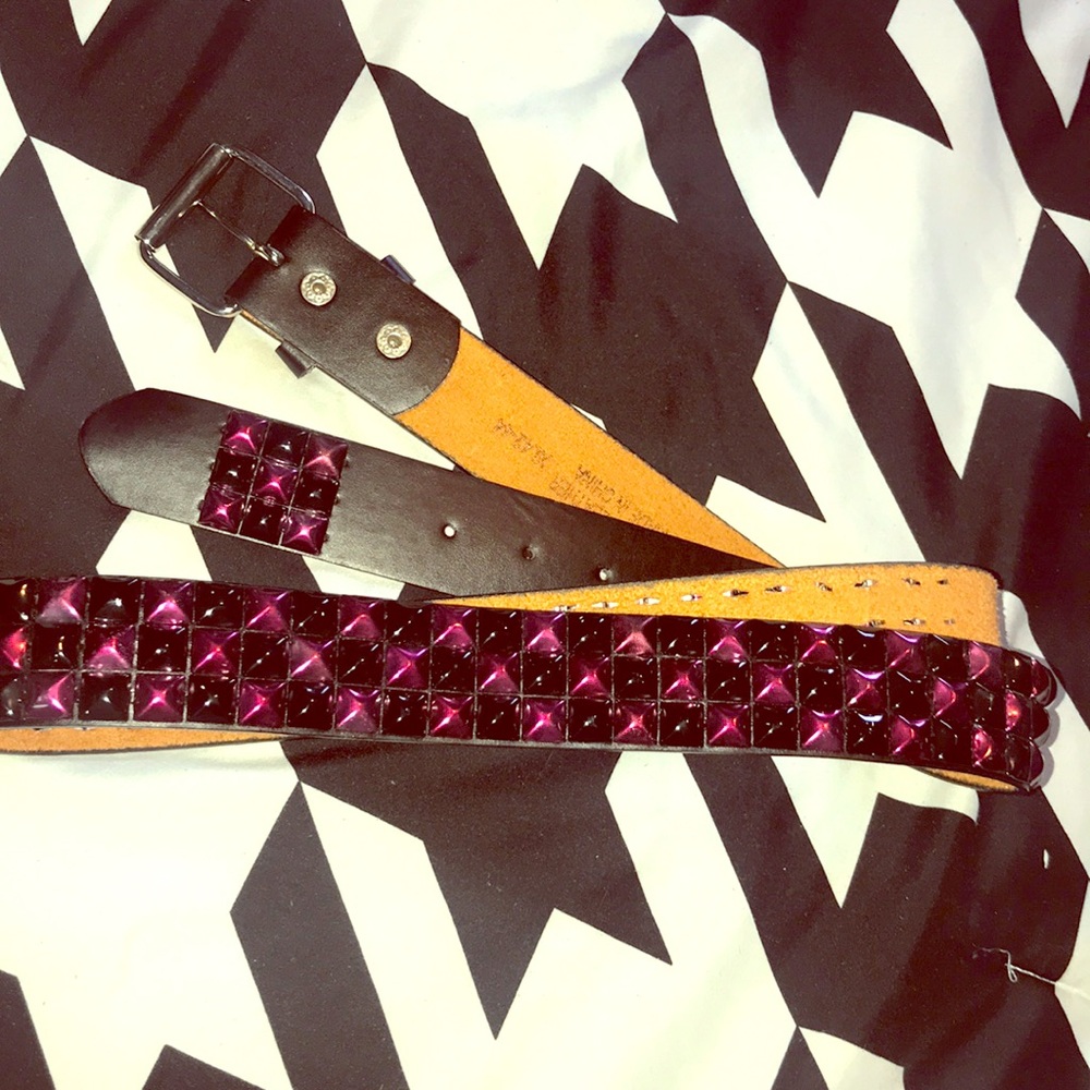 Black & Pink studded belt